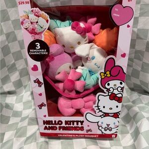 Hello Kitty & Friends Valentine’s Plush Bouquet w/ My Melody & Cinnamoroll – NIB